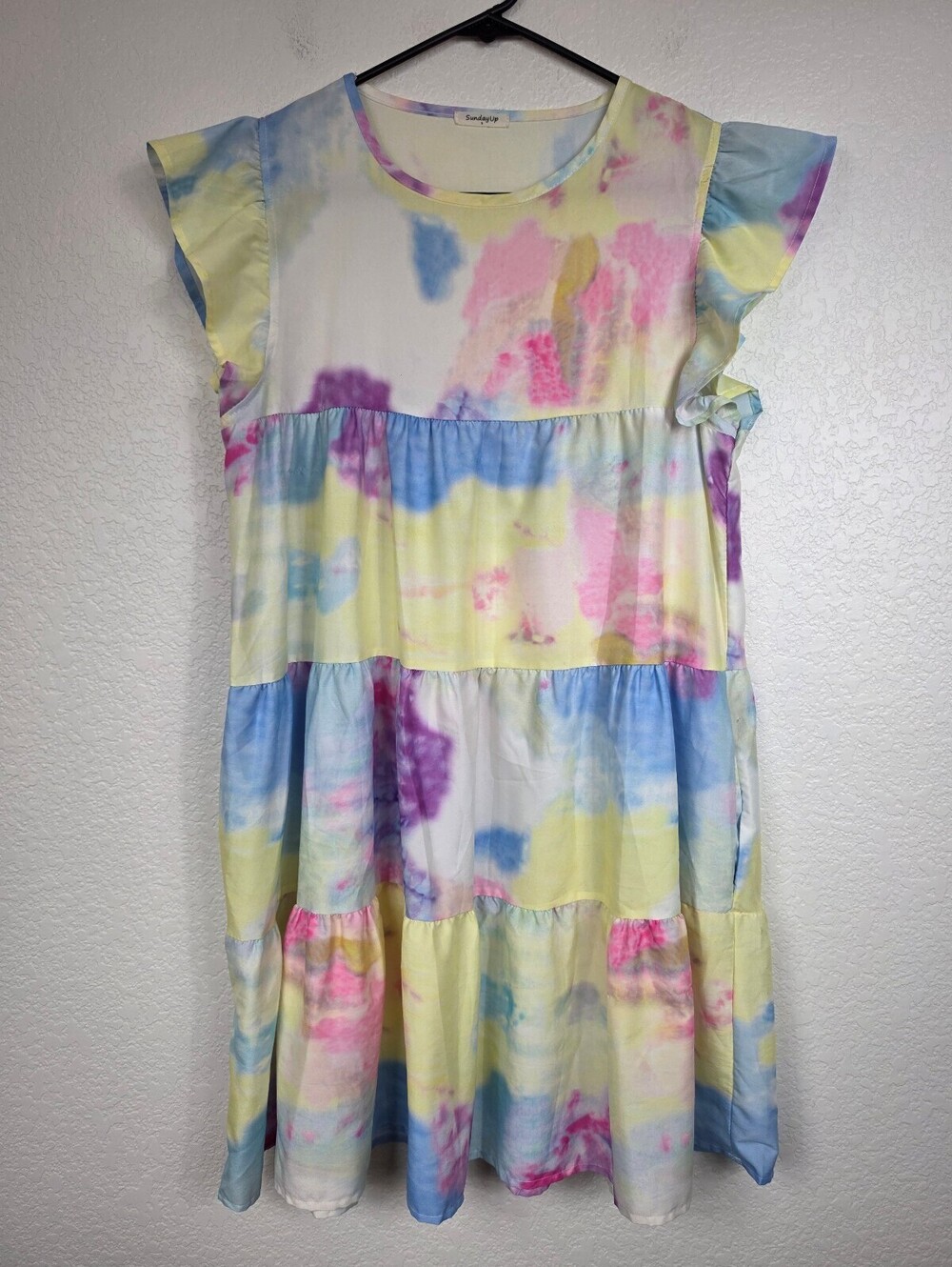 Anthropologie Sunday Up Tie-Dye Polyester Dress Small